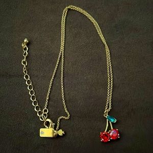 Kate Spade yellow gold necklace with cherry charm